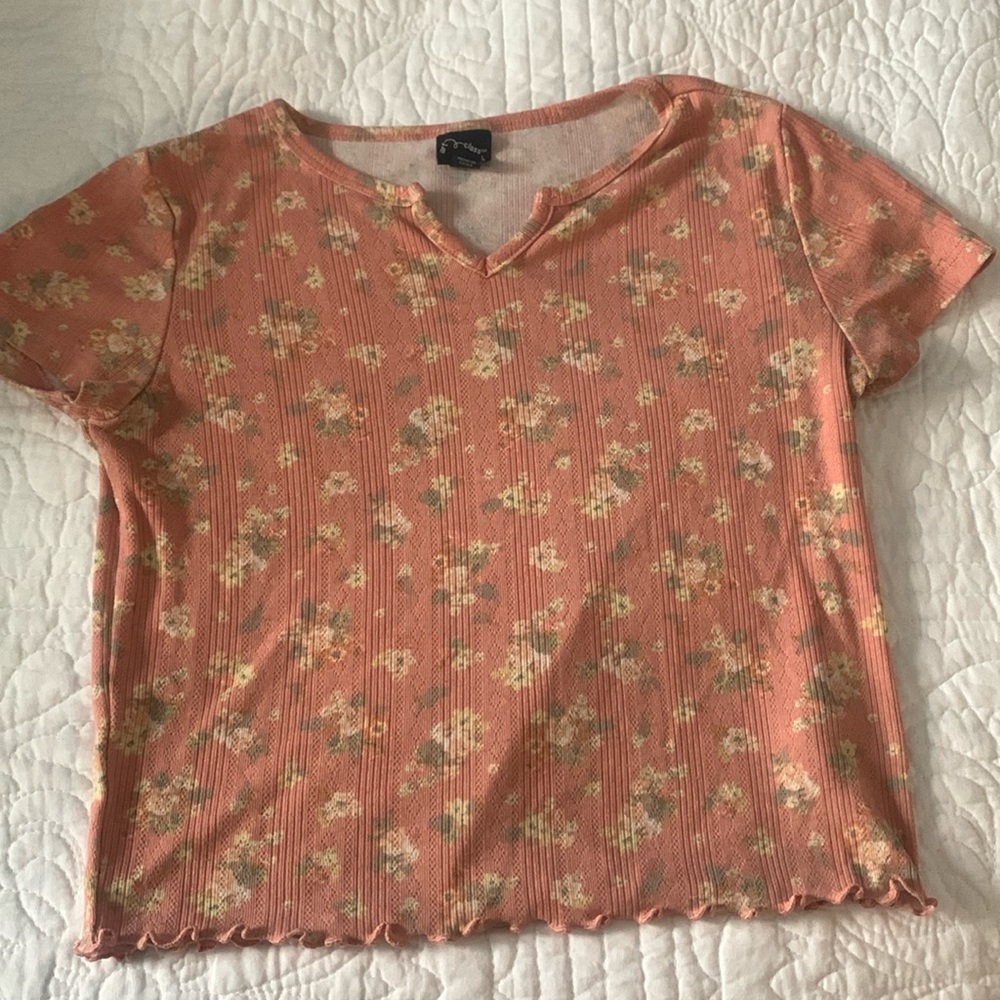 pink flower crop top